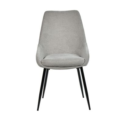 Lot de 2 chaises en tissu gris et pieds fins en métal noir - JAZZY 2