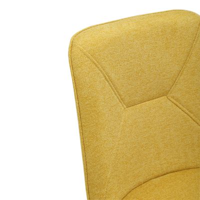 Lot de 2 chaises en tissu jaune et 4 pieds en métal noir - MELANIE