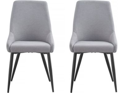 Lot de 2 Chaises en tissu "Lyne"  Gris