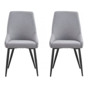 Lot de 2 Chaises en tissu "Lyne"  Gris