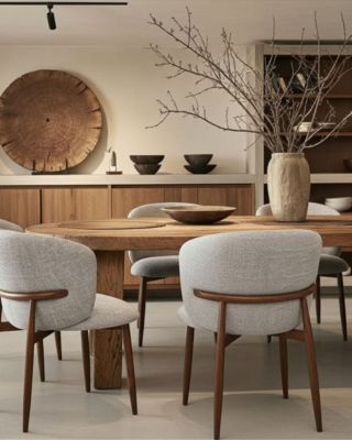 Lot de 2 Chaises en tissu taupe et pieds métal - Uniqka