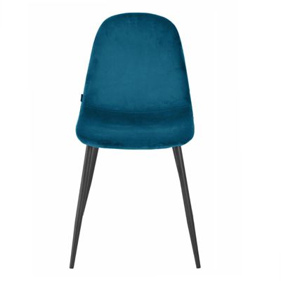 Lot de 2 chaises en velours bleu canard avec pieds métal noir - BIBA 2
