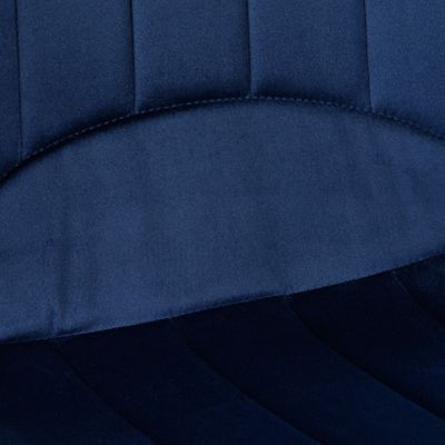 Lot de 2 chaises en velours bleu foncé avec pieds métal noir - EMILIO