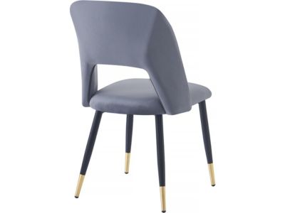 Lot de 2 chaises en velours "Coralie"  Gris