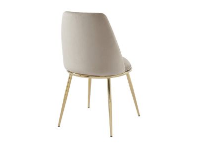 Lot de 2 chaises en velours et métal doré - Beige - NEBINA
