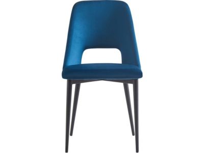 Lot de 2 Chaises en velours "Fedora"  Bleu foncé