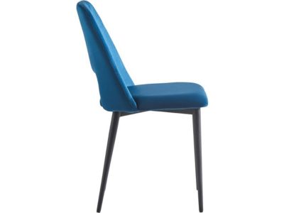 Lot de 2 Chaises en velours "Fedora"  Bleu foncé