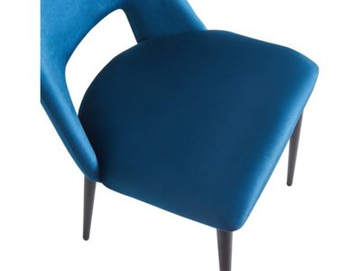 Lot de 2 Chaises en velours "Fedora"  Bleu foncé