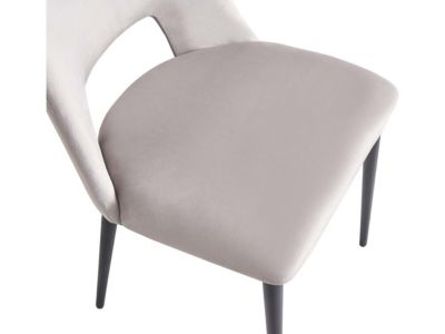 Lot de 2 chaises en velours "Fedora"  Gris clair