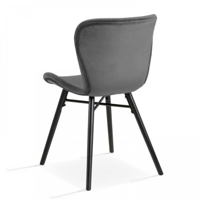 Lot de 2 chaises en velours gris anthracite  Oviala