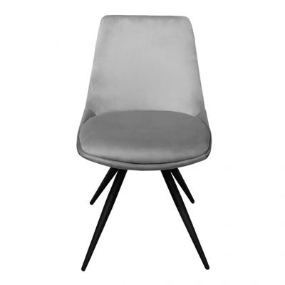 Lot de 2 chaises en velours gris - LOUNA