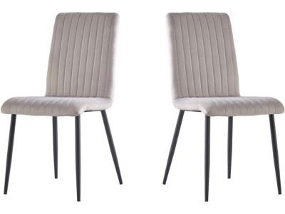 Lot de 2 chaises en velours "Henley"  Gris clair