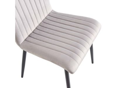 Lot de 2 chaises en velours "Henley"  Gris clair