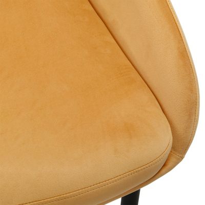 Lot de 2 chaises en velours jaune pieds en métal noir - JAZZY