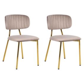 Lot de 2 Chaises en Velours "Kian" 80cm Taupe