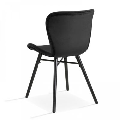 Lot de 2 chaises en velours noir  Oviala