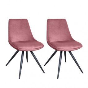 Lot de 2 chaises en velours rose - LOUNA