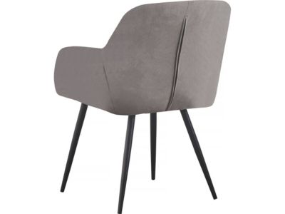 Lot de 2 chaises en velours "Valentina" avec accoudoirs  Gris