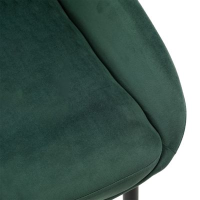 Lot de 2 chaises en velours vert et piètement en métal noir - JAZZY