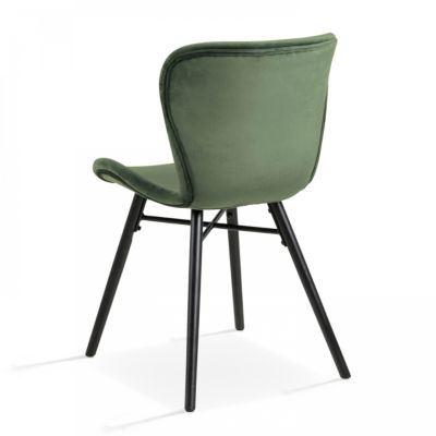 Lot de 2 chaises en velours vert foncé  Oviala