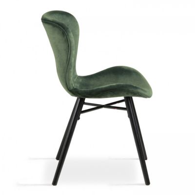 Lot de 2 chaises en velours vert foncé  Oviala