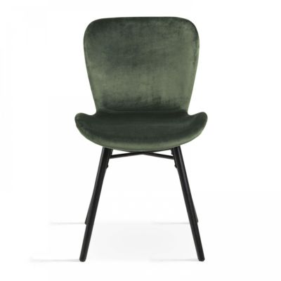 Lot de 2 chaises en velours vert foncé  Oviala