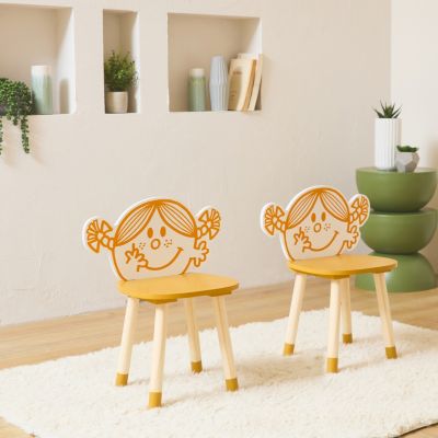 Lot de 2 chaises enfant collection Monsieur/Madame - Madame Bonheur Audrey. orange