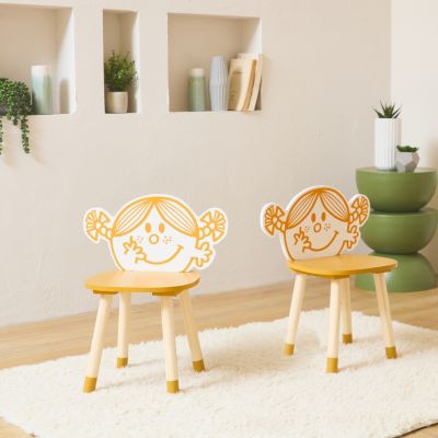 Lot de 2 chaises enfant collection Monsieur/Madame - Madame Bonheur Audrey. orange