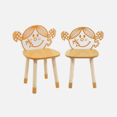 Lot de 2 chaises enfant collection Monsieur/Madame - Madame Bonheur Audrey. orange