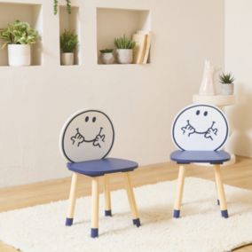 Lot de 2 chaises enfant collection Monsieur/Madame - Madame Heureux Louis. bleu marine