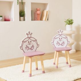 Lot de 2 chaises enfant collection Monsieur/Madame - Madame Princesse. rose