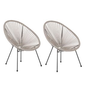 Lot de 2 chaises Gris clair ACAPULCO II