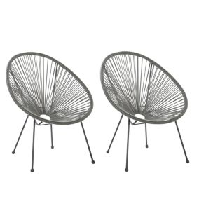 Lot de 2 chaises Gris foncé ACAPULCO II