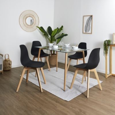 Lot de 2 Chaises - HOME DECO FACTORY - Scandinaves - Noires
