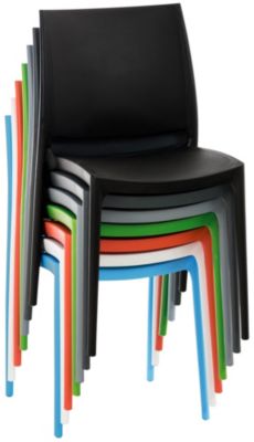 Lot de 2 chaises jardin Meton, empilables, faciles à entretenir, plastique, résistantes intempéries, UV, 150 kg Grisfoncé