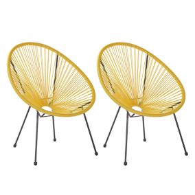 Lot de 2 chaises Jaune ACAPULCO II