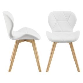 Lot de 2 Chaises Älmhult Similicuir 81 x 57 x 49 cm Blanc en.casa