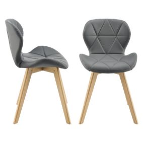 Lot de 2 Chaises Älmhult Similicuir 81 x 57 x 49 cm Gris en.casa