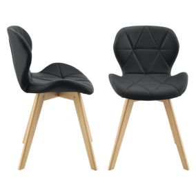 Lot de 2 Chaises Älmhult Similicuir 81 x 57 x 49 cm Noir en.casa