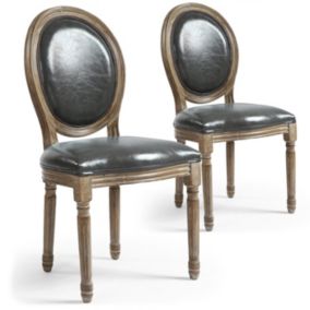 Lot de 2 Chaises Médaillon "Versailles" 96cm Gris