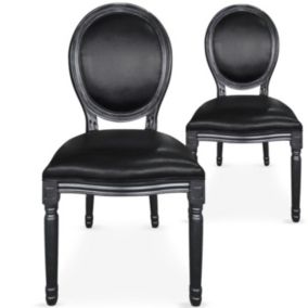 Lot de 2 Chaises Médaillon "Versailles" 96cm Noir