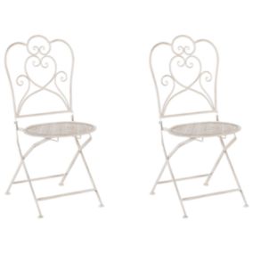 Lot de 2 chaises Métal Beige TRIESTE