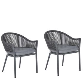 Lot de 2 chaises Métal Gris MILETO