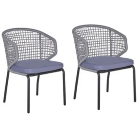 Lot de 2 chaises Métal Gris PALMI