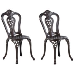 Lot de 2 chaises Métal Marron foncé BOVINO