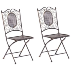 Lot de 2 chaises Métal Noir BORMIO