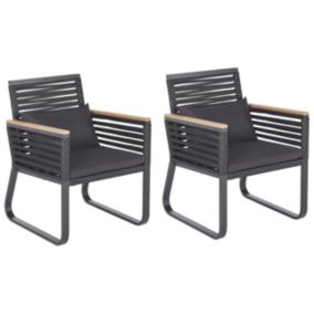 Lot de 2 chaises Métal Noir CANETTO