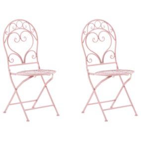 Lot de 2 chaises Métal Rose ALBINIA