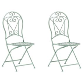 Lot de 2 chaises Métal Vert clair TRENTO