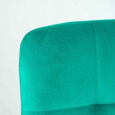 Lot de 2 chaises matelassées en velours vert pied métal noir - LOUISE